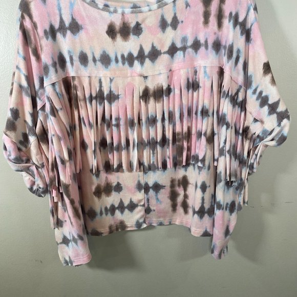 NWOT Entro Tie Dye Shirt with Fringe - Picture 6 of 10